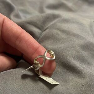 Sterling silver double heart shaped ring